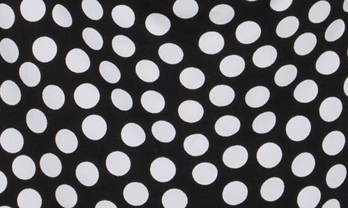 Renee C Polka Dot Cowl Neck Sleeveless Crop Top In Black