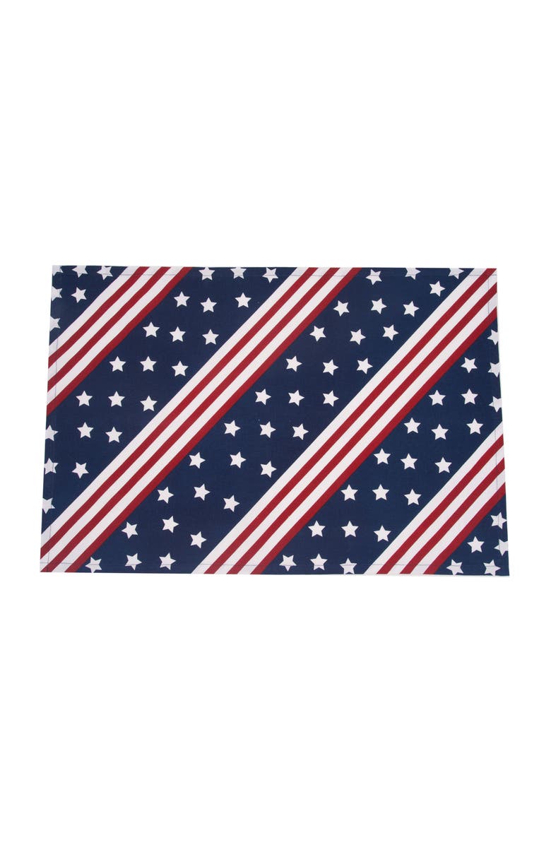 C&F Home America Star Patriotic 100% Cotton Set of 2 Handtowels, Alternate, color, Blue