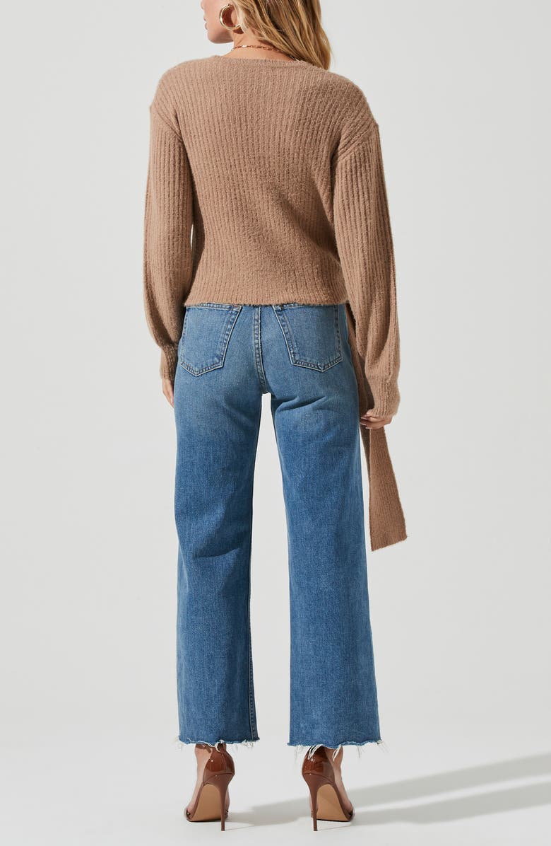 ASTR the Label Ribbed Wrap Front Sweater, Alternate, color,