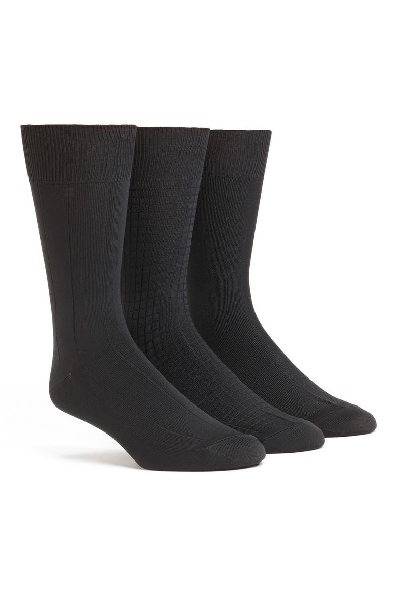 3-Pack Microfiber Socks, Alternate, color, BLACK