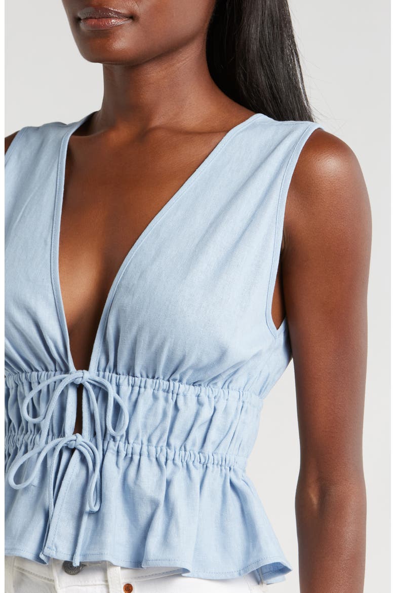 Nadine Deep V-Neck Sleeveless Top, Alternate, color, DUSTY BLUE