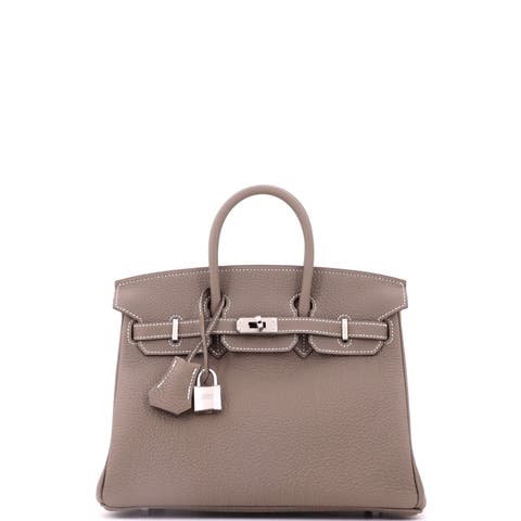 Birkin Handbag Grey Togo with Palladium Hardware 25