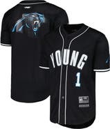 PRO STANDARD Men's Pro Standard Bryce Young Black Carolina Panthers Mesh Baseball Button-Up T-Shirt