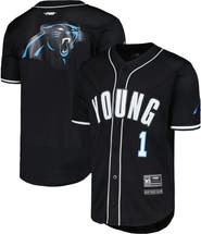 PRO STANDARD Men's Pro Standard Bryce Young Black Carolina Panthers Mesh Baseball Button-Up T-Shirt