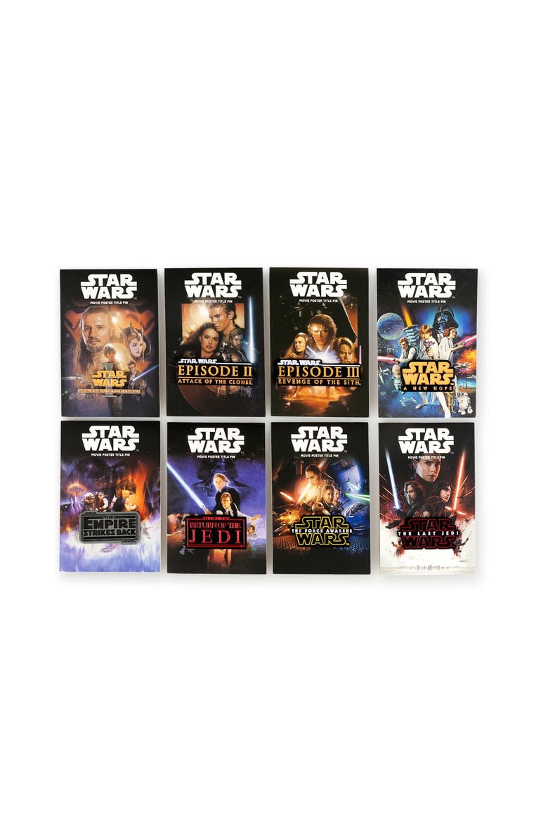 Star Wars Movie Title Pin Collection | Exclusive Poster Title Pin From Each Film, Alternate, color, Multi-Color