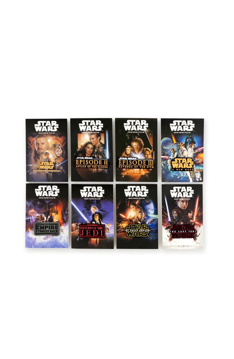 Toynk Star Wars Movie Title Pin Collection | Exclusive Poster Title Pin From Each Film, Alternate, color, Multi-Color