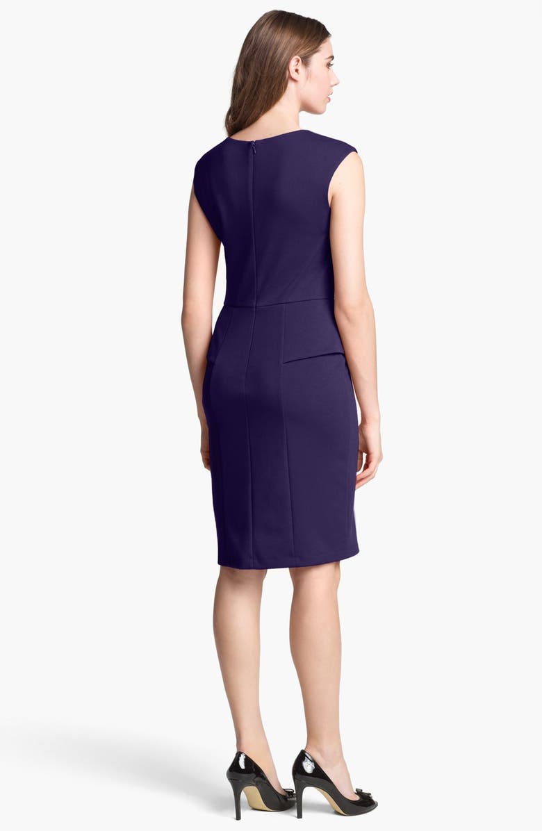 Calvin Klein Cap Sleeve Peplum Sheath Dress, Alternate, color,
