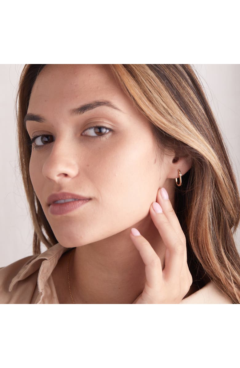 Sara Patino Midi Reversible Hoop with White Topaz, Alternate, color, Gold