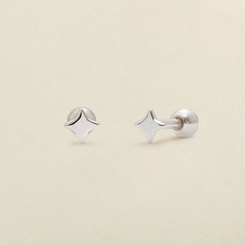 Made By Mary Star Stud Earrings In Silver
