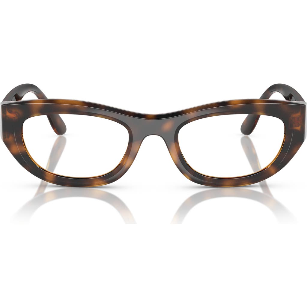Vogue 51mm Oval Optical Glasses In Havana