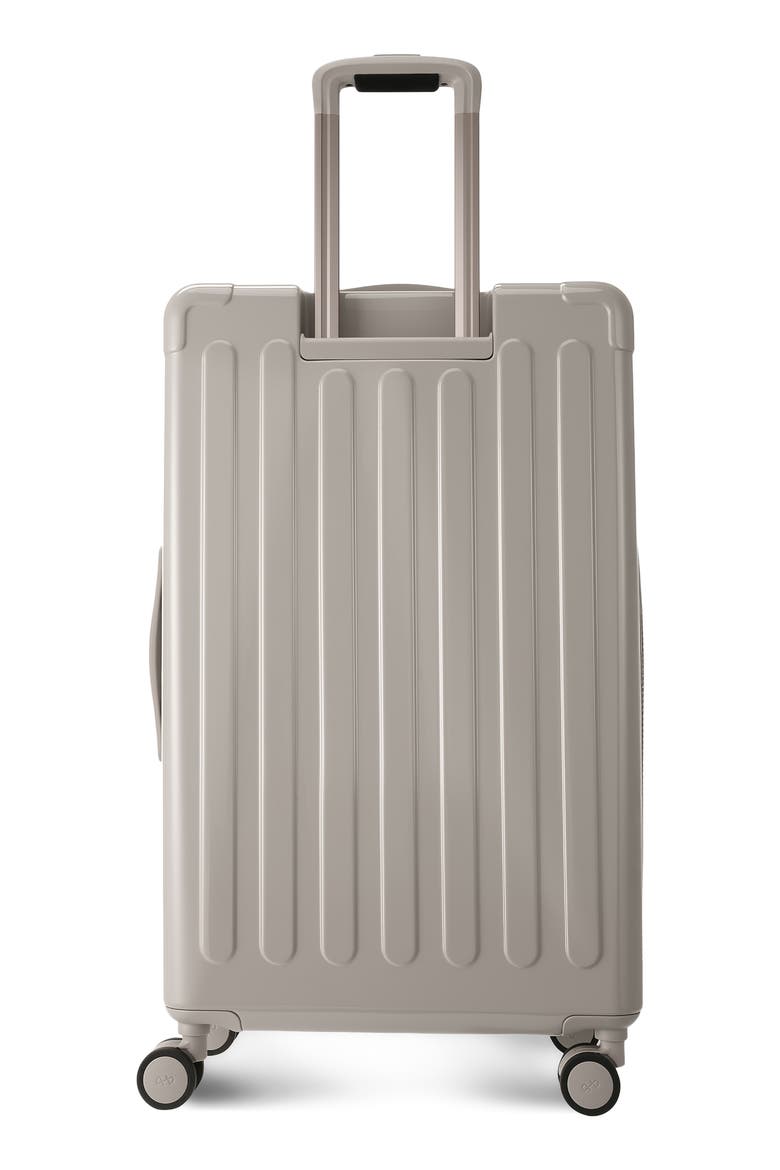 Nostos Glossy Large Spinner Suitcase, Alternate, color, PEBBLE