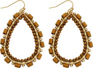 Panacea Brown Crystal Beaded Teardrop Earrings