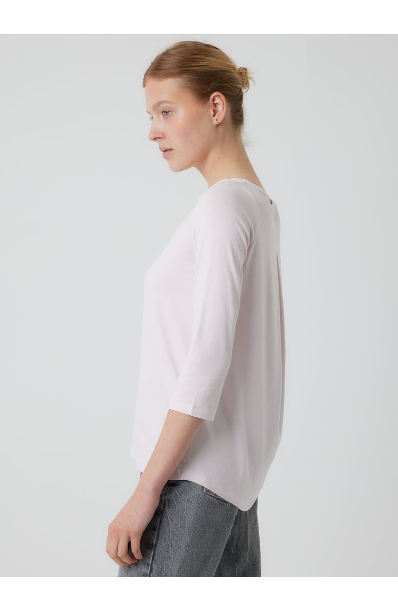 Majestic Filatures Soft Touch 3/4 Sleeve Pleated Back Crewneck Top, Alternate, color, Petale