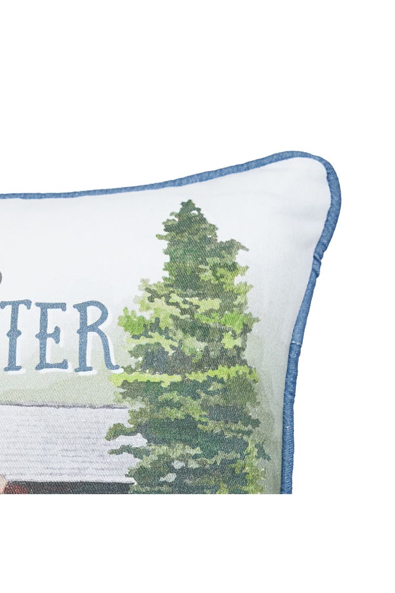 Life Is Better At The Lake Printed Small/Petite Accent Pillow 10" x 10", Alternate, color, Blue