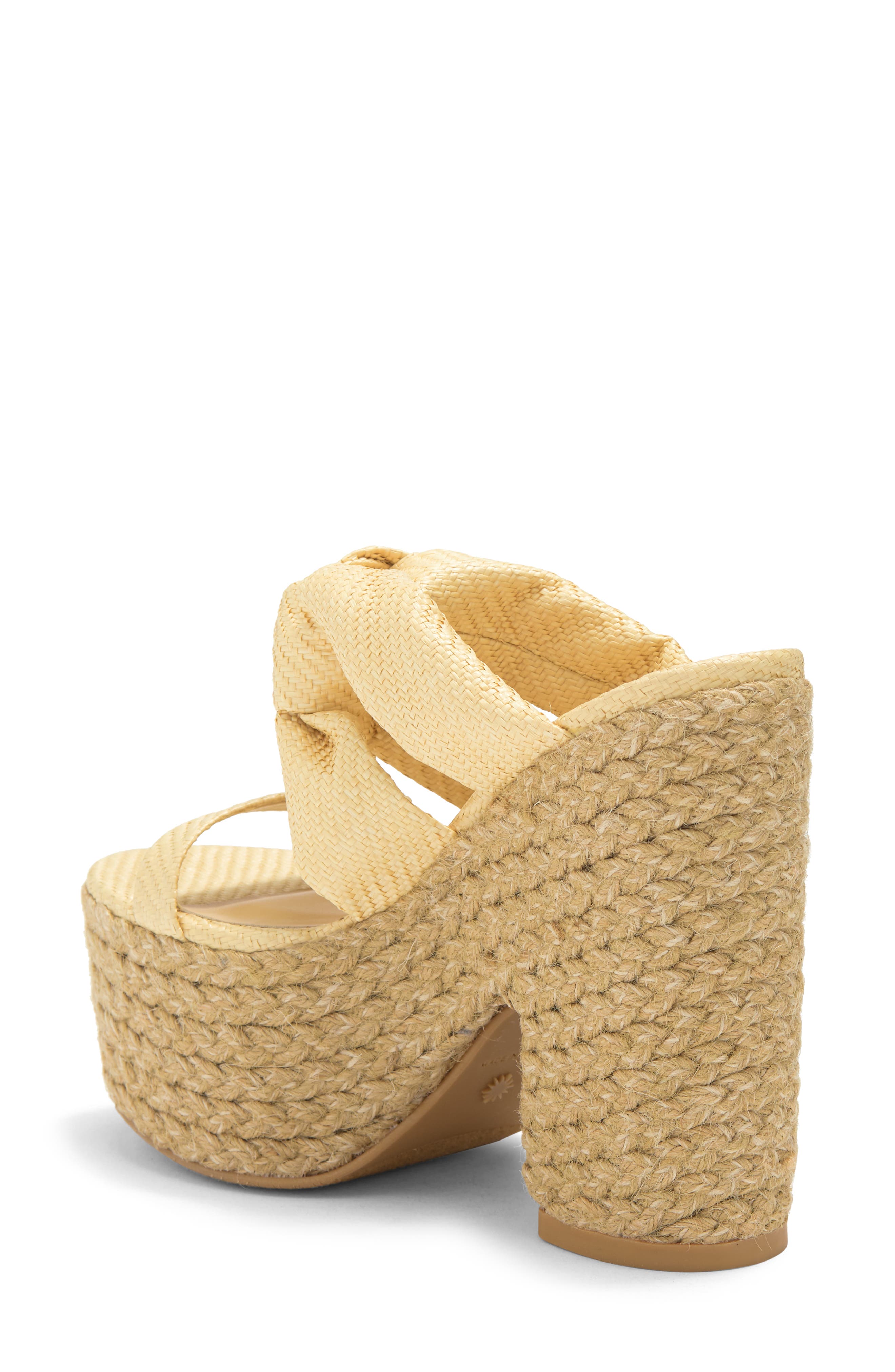 Stuart Weitzman Playa Knot Platform Sandal, Alternate, color, Wheat/ Natural