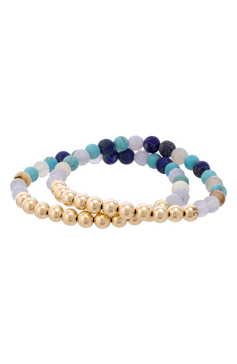 The Healer’s Collection N16 Protection & Inner Strength Set of 2 Healer's Bracelets, Alternate, color, Yellow Gold