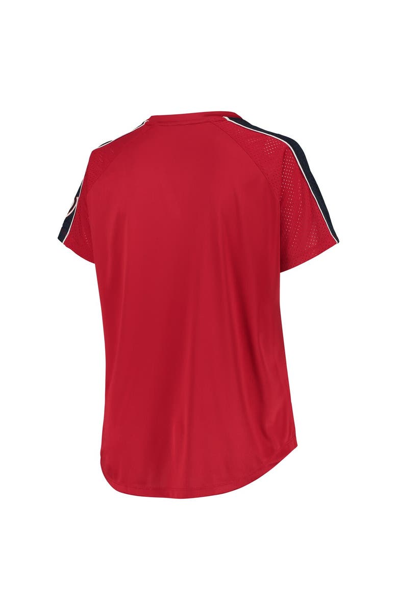 PROFILE Women's Red Washington Nationals Plus Size Diva Notch Neck Raglan T-Shirt, Alternate, color, Red