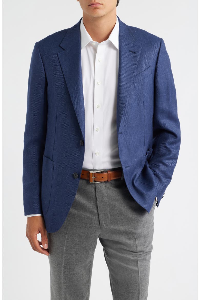 Cashmere, Silk & Linen Sport Coat, Main, color, INK BLUE