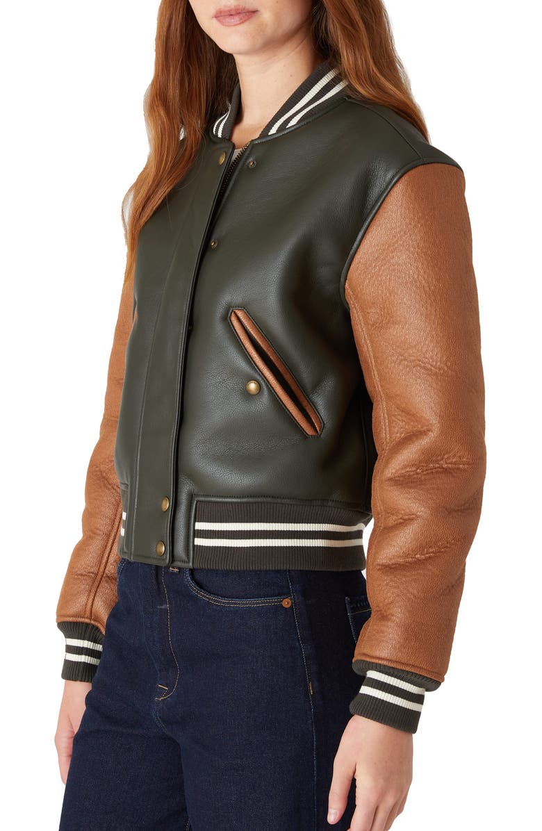 BLANKNYC Bonded Faux Leather Bomber Jacket, Alternate, color,