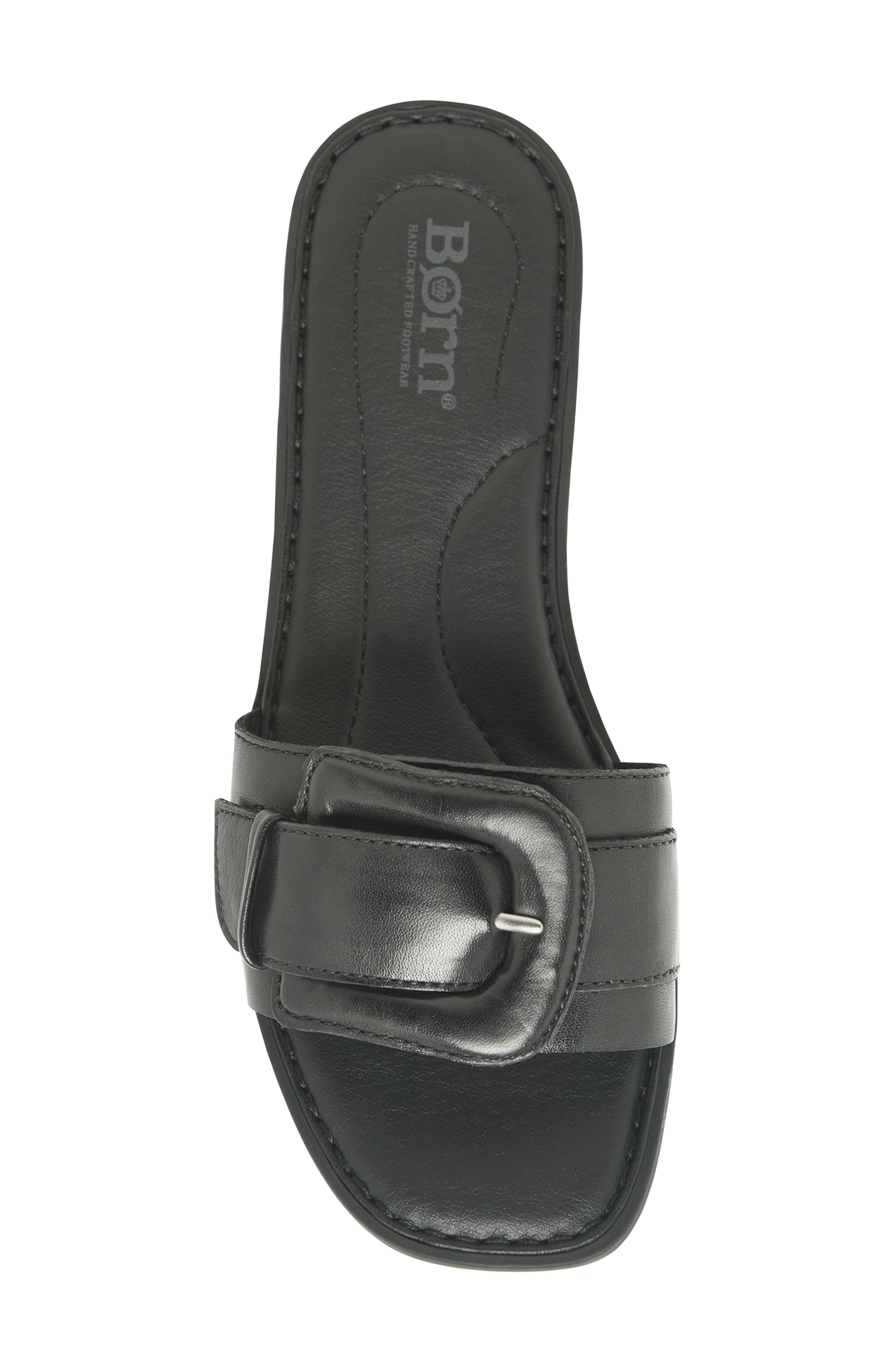 Hopi Slide Sandal, Alternate, color, BLACK LEATHER
