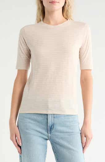 Vince Essential Elbow Length Sleeve Pima Cotton T-Shirt