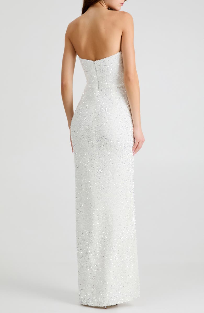 HELSI Lola Sequin Strapless Column Gown, Alternate, color, White