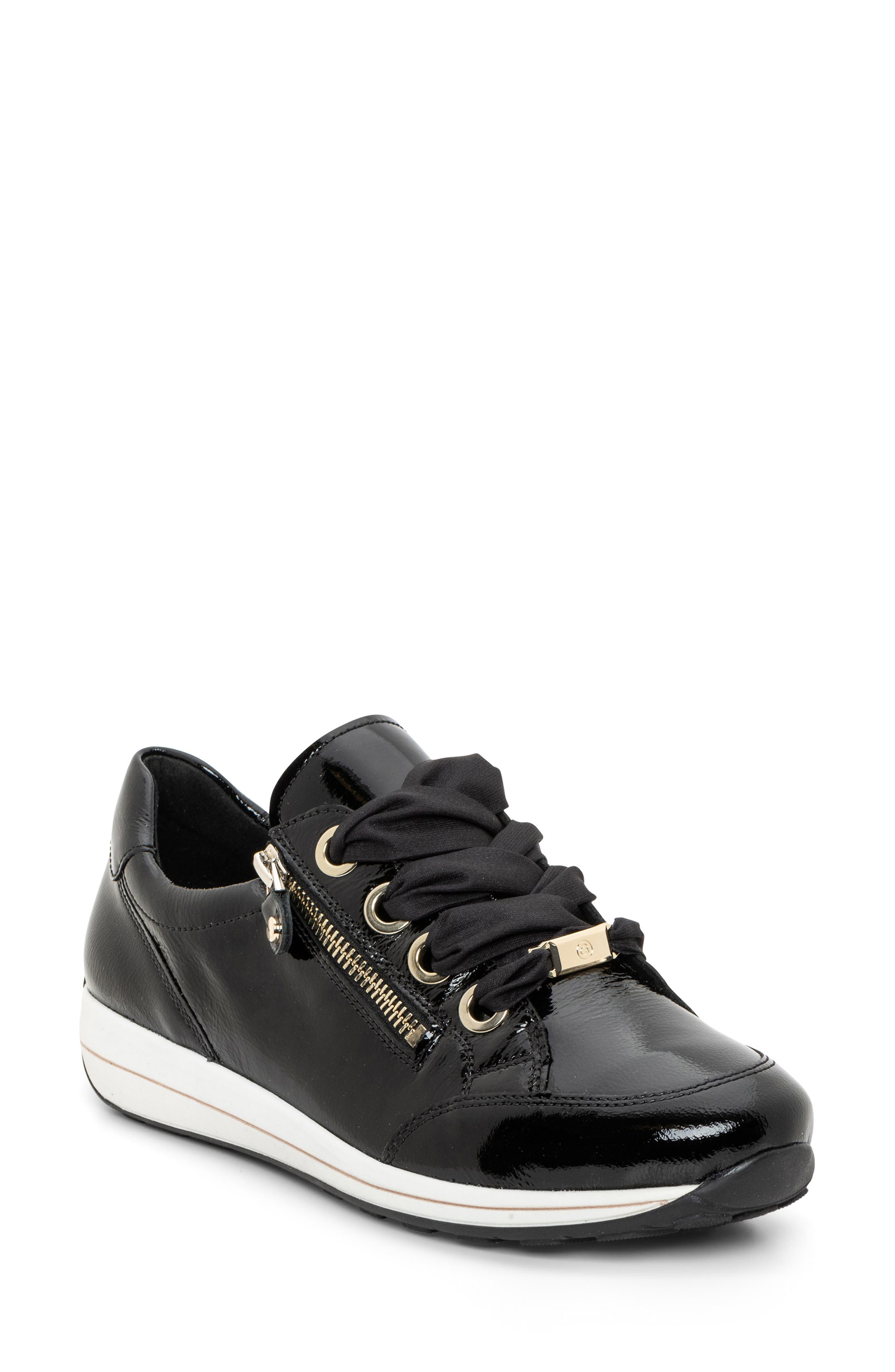 ara Ollie Sneaker, Main, color, Black/Gold
