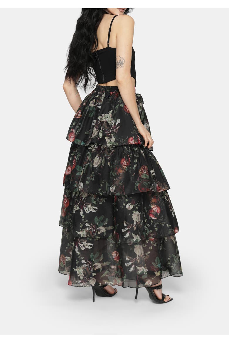 Anara Tiered Skirt, Alternate, color, Black