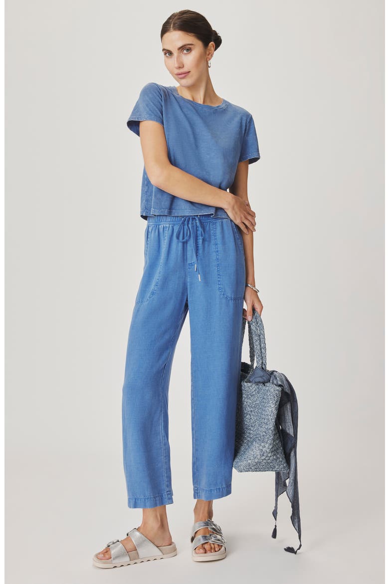 Angie Crop Wide Leg Pants, Alternate, color, PERFECT BLUE