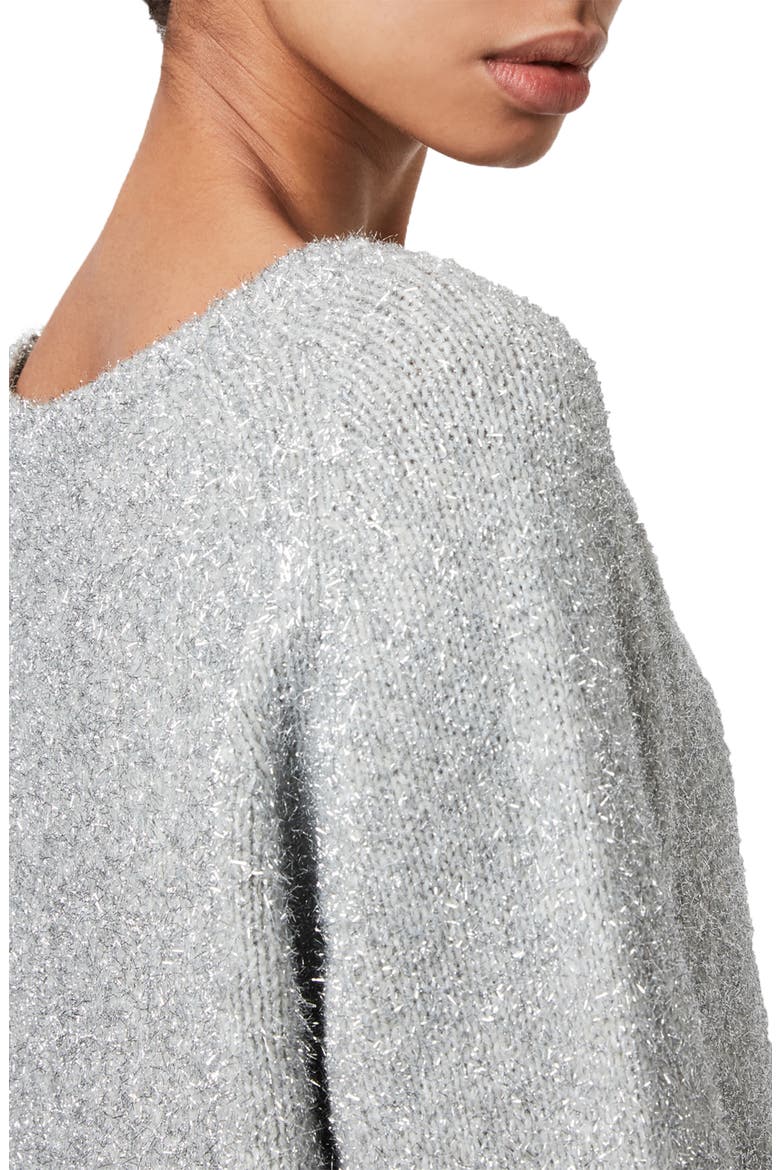 Rosetta Tinsel Two Piece Sweater & Slipdress, Alternate, color, SILVER/ PEWTER