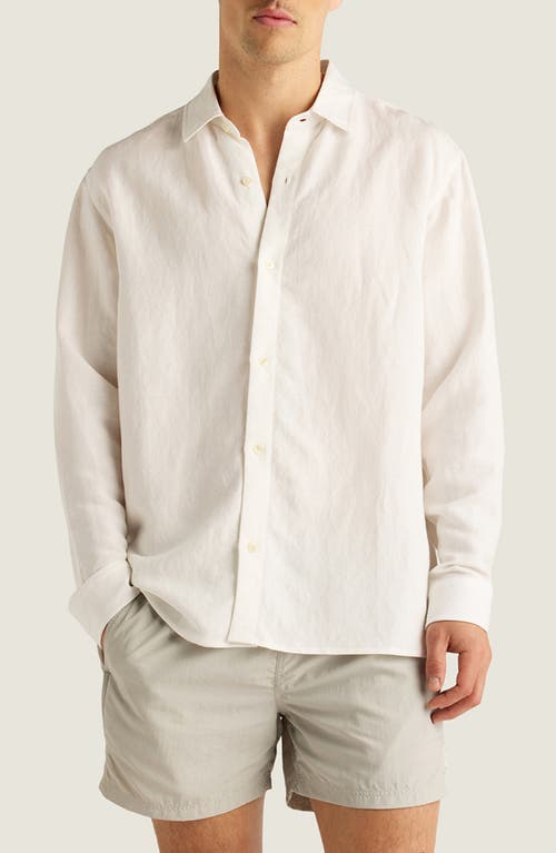 Auto-reply™ Andrew Linen Blend Button-up Shirt In White