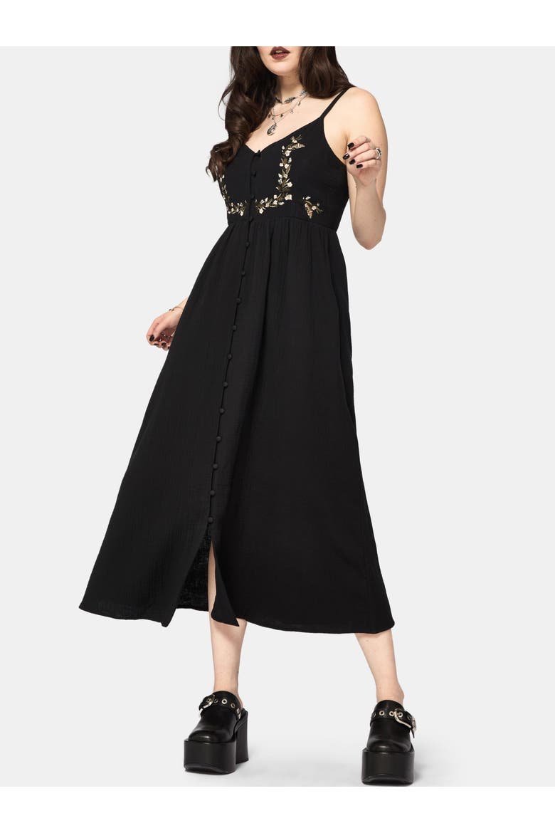 Abundance Cotton Floral Dress, Alternate, color, Black