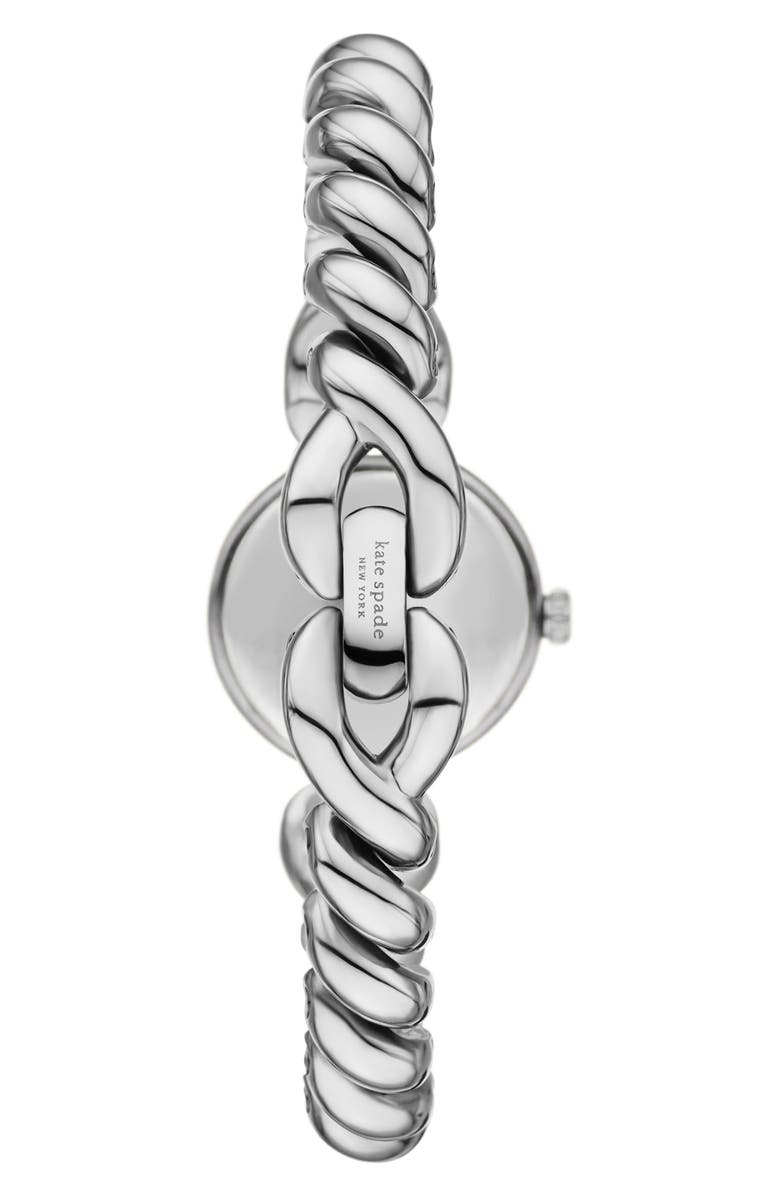 Kate Spade New York monroe twist bracelet watch, 24mm, Alternate, color, Silver