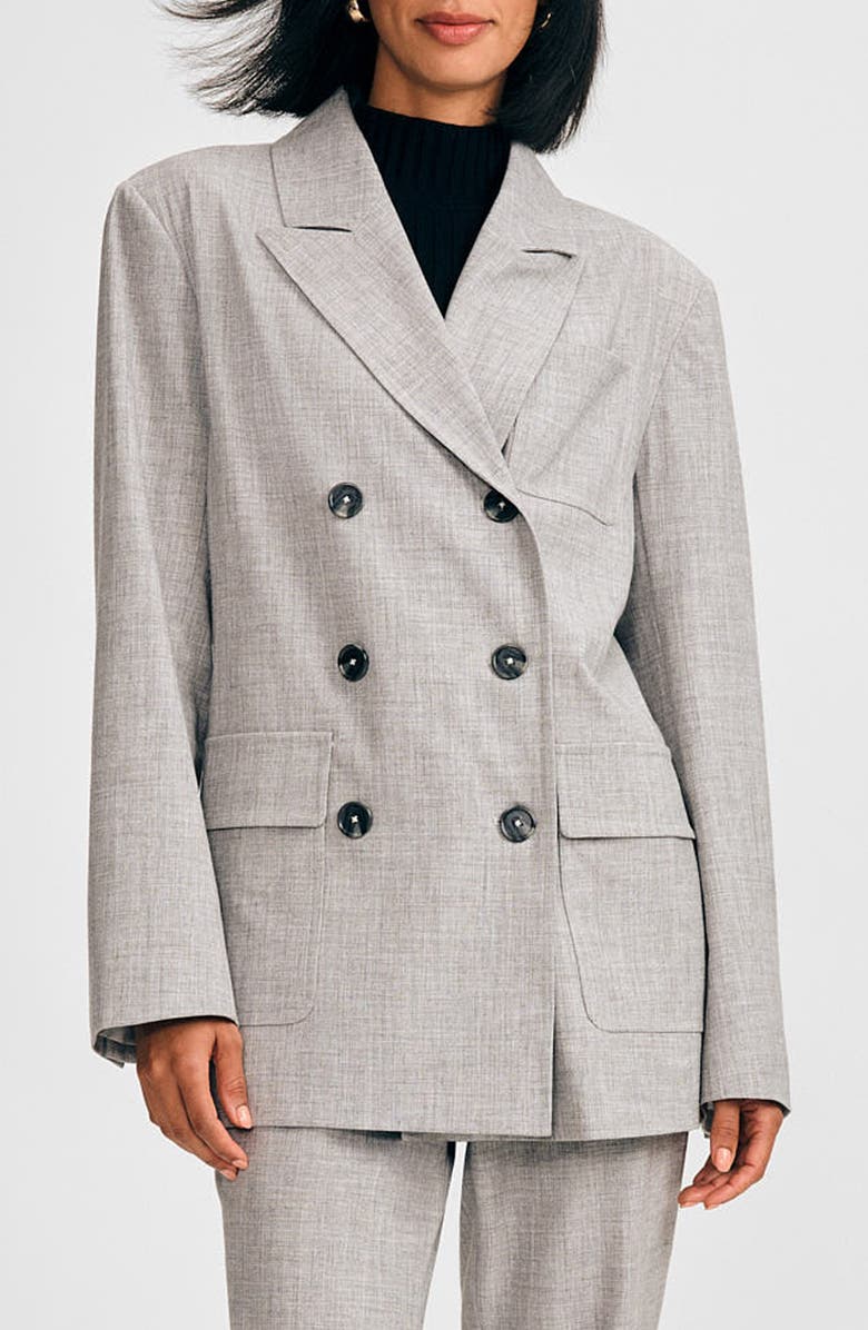 Isaac Mizrahi New York Double Breasted Martingale Blazer, Main, color, 