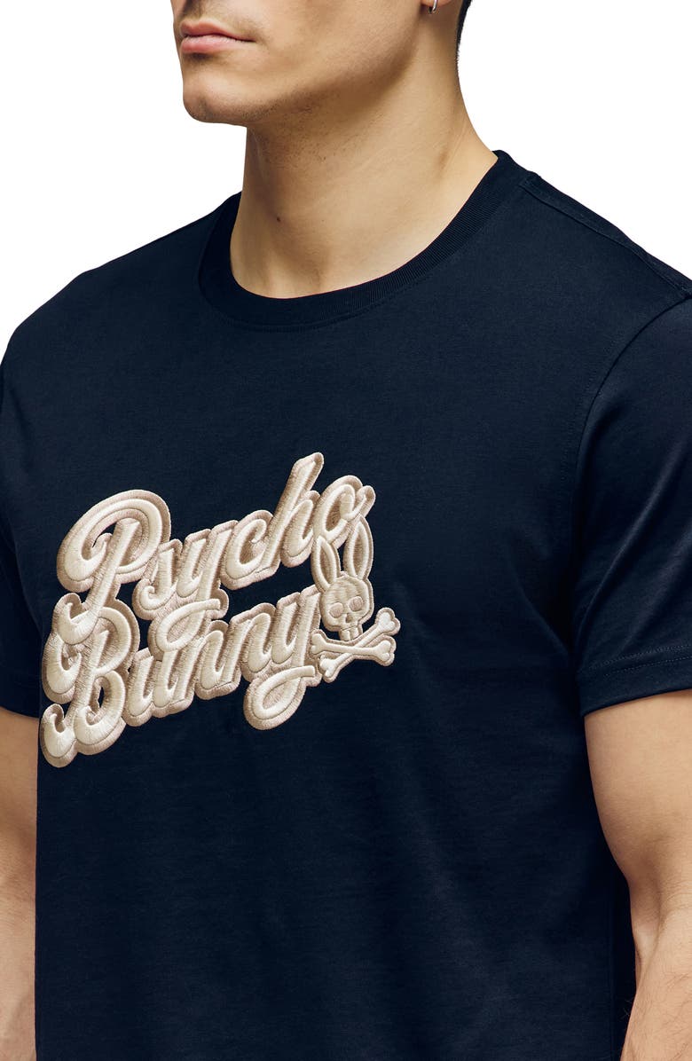 Psycho Bunny Elias Appliqué Logo T-Shirt, Alternate, color, Black