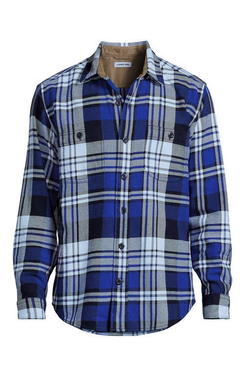 Lands' End Authentic Flannel Shirt With Corduroy Collar