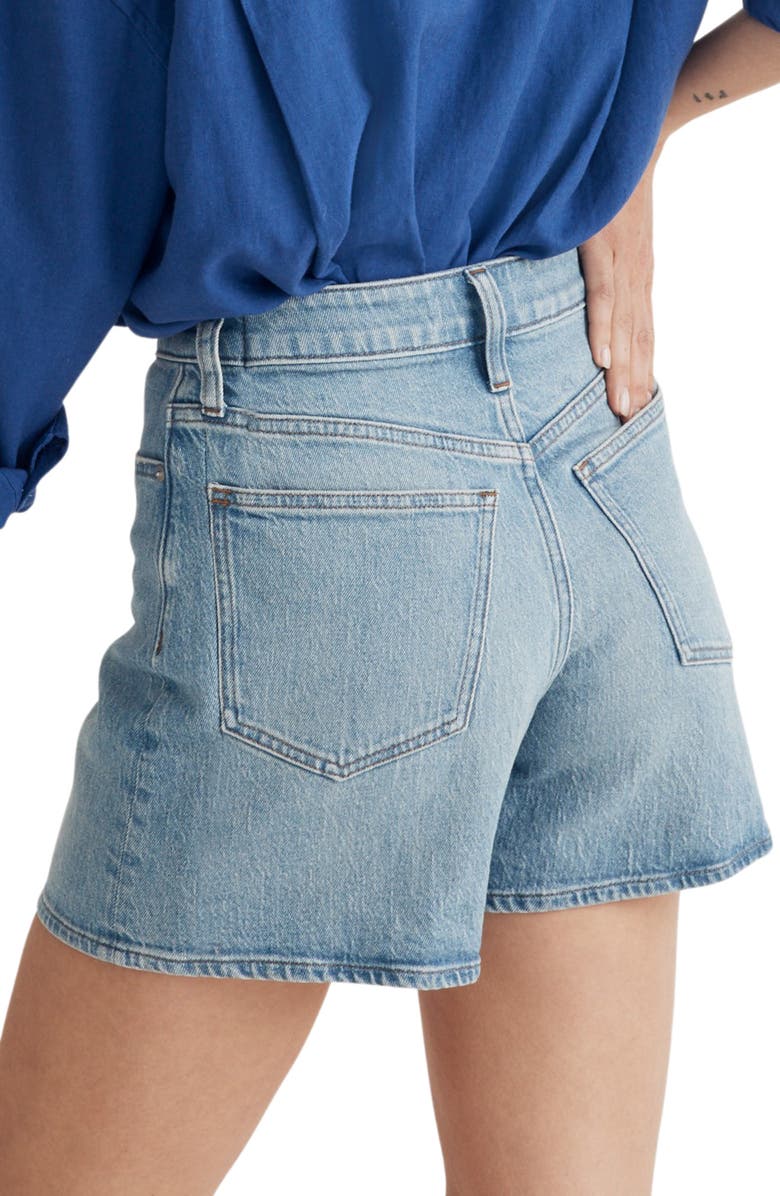 Madewell The Perfect Vintage High Waist Mid Length Denim Shorts, Alternate, color, 