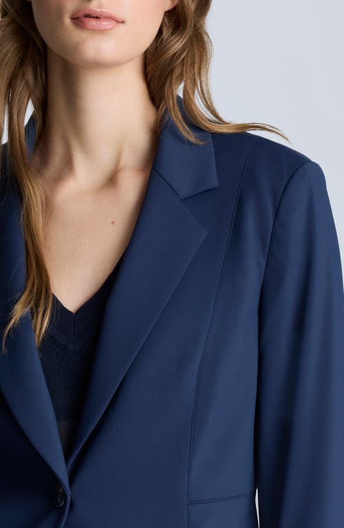 Kenneth Cole Athletic Stretch One Button Notch Collar Jacket In Dark Navy