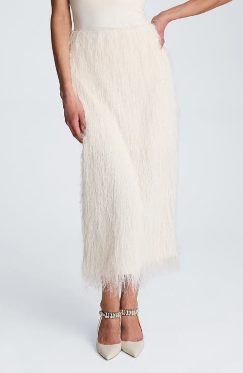 Feather Midi Skirt