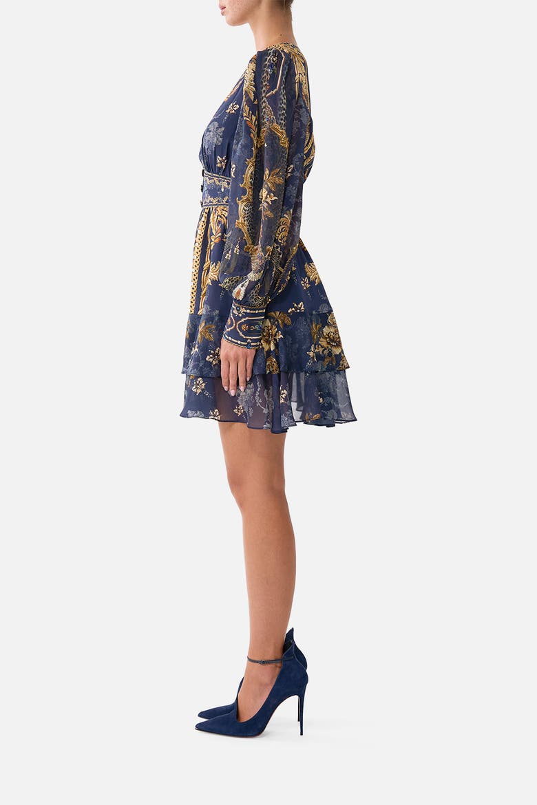 Button Front Frill Dress, Alternate, color, Cloaked In Baroque