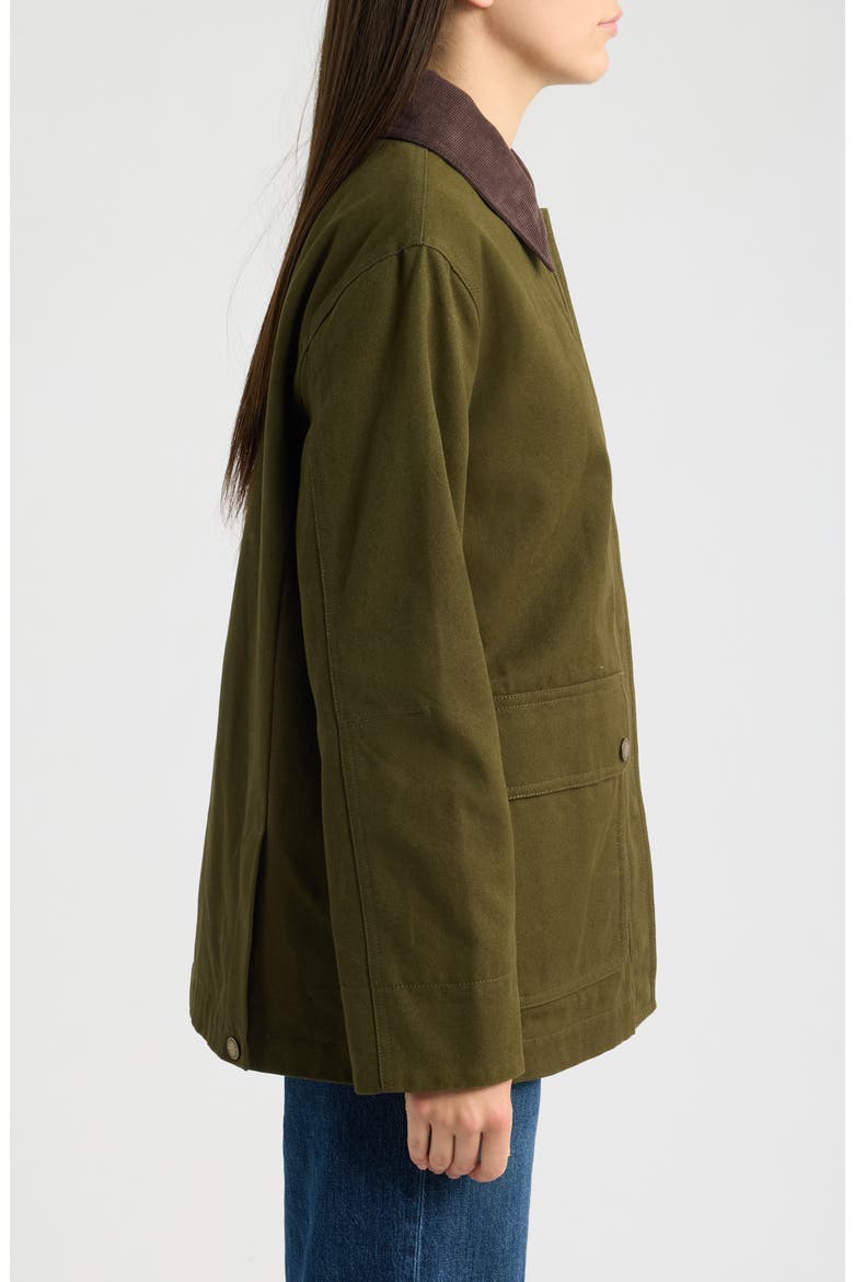 Cascades Canvas Barn Coat, Alternate, color, DARK OLIVE