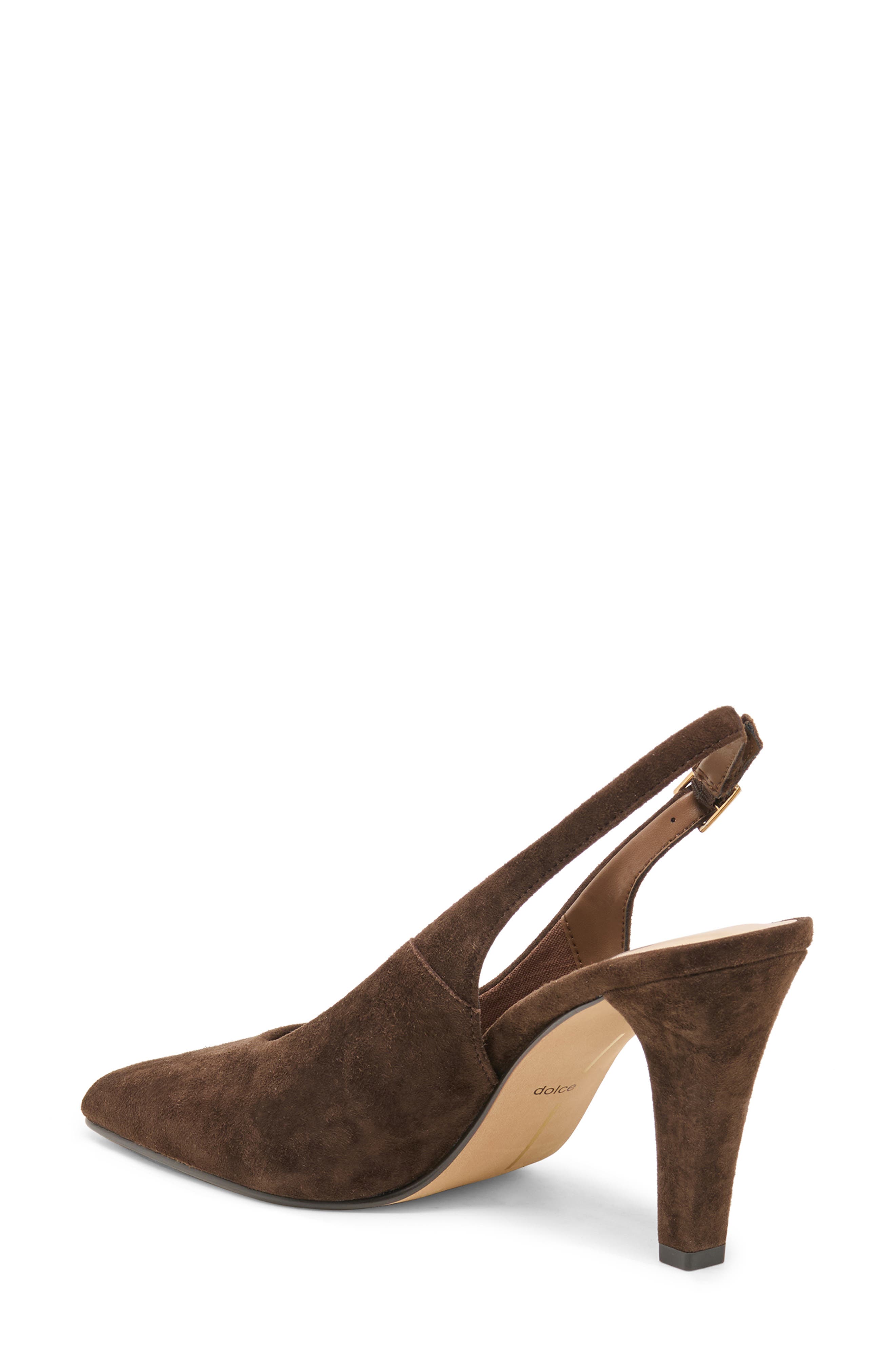 Gessia Slingback Pump, Alternate, color, DARK BROWN SUEDE