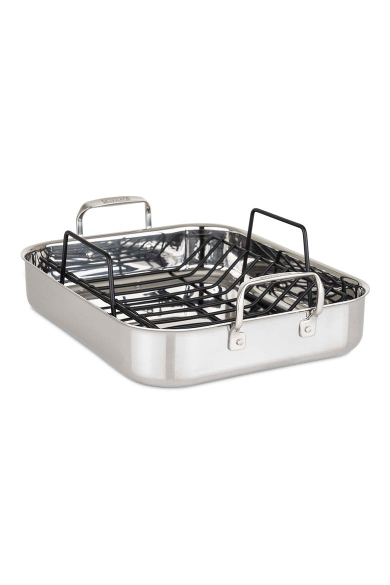 3-Ply Roasting Pan with Carving Set, Alternate, color, SILVER