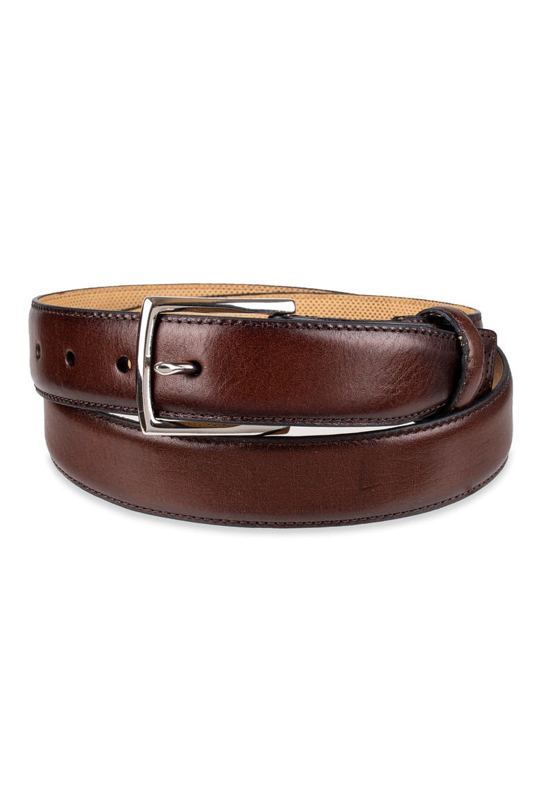 Harrison Leather Belt, Alternate, color, BROWN