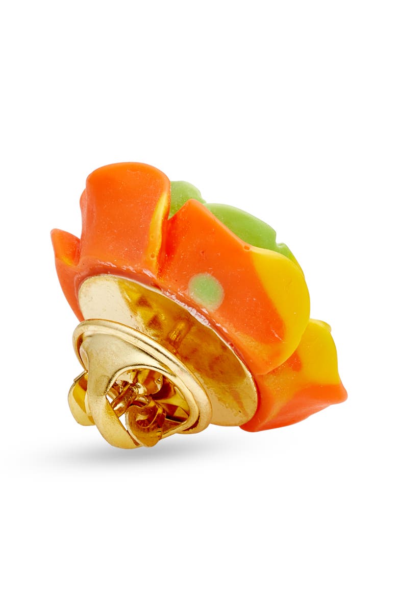 CLIFTON WILSON Floral Lapel Pin, Alternate, color, Orange