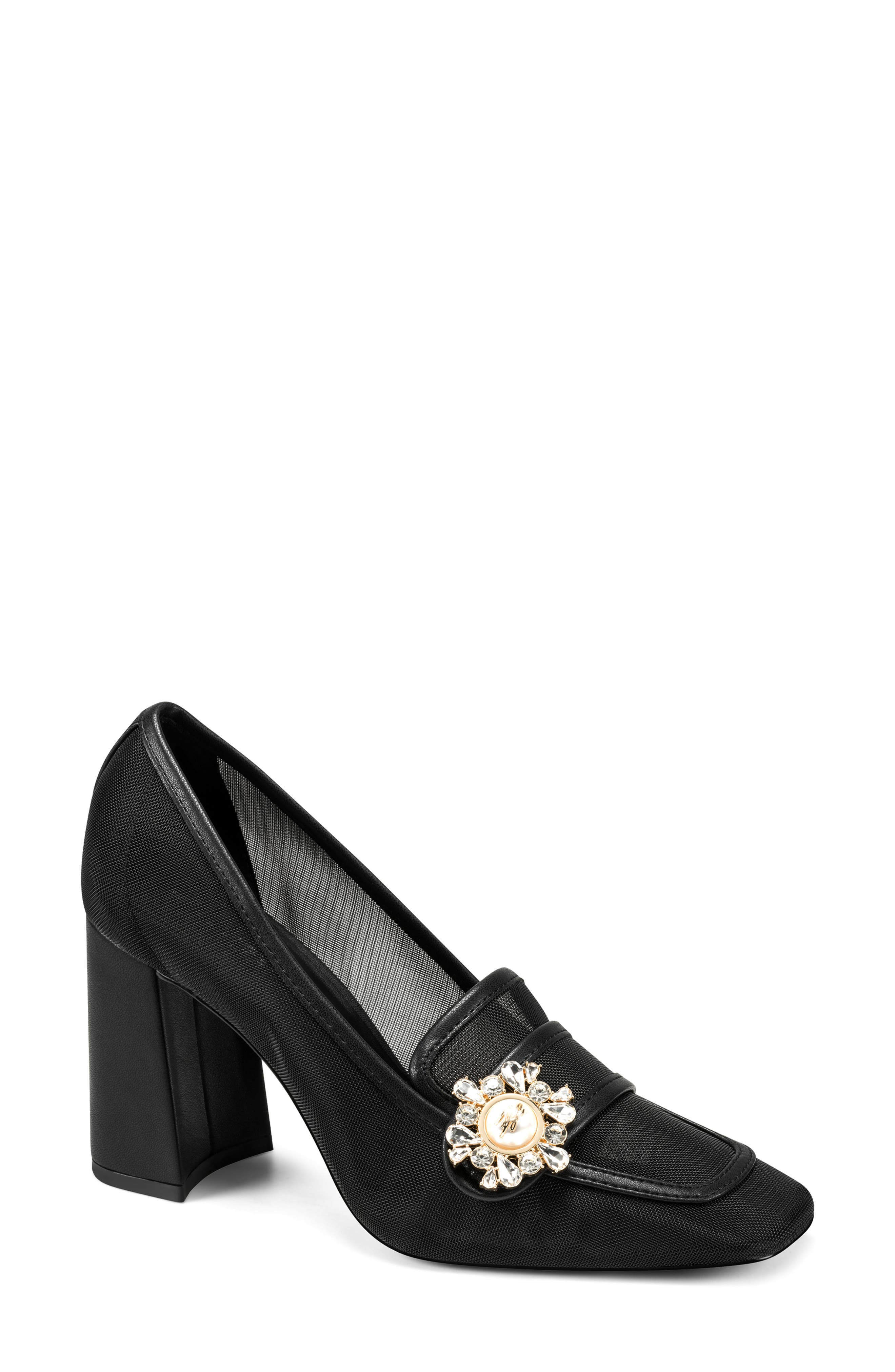 Savannah Loafer Pump, Main, color, BLACK