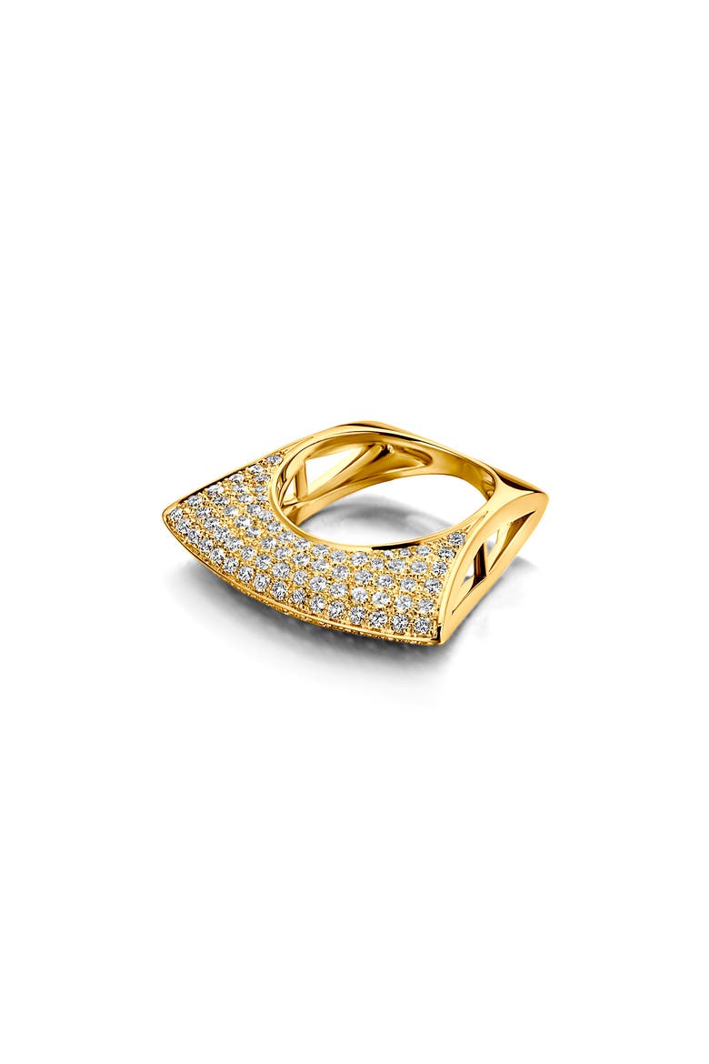 Lotus Diamond Ring, Alternate, color, YELLOW GOLD