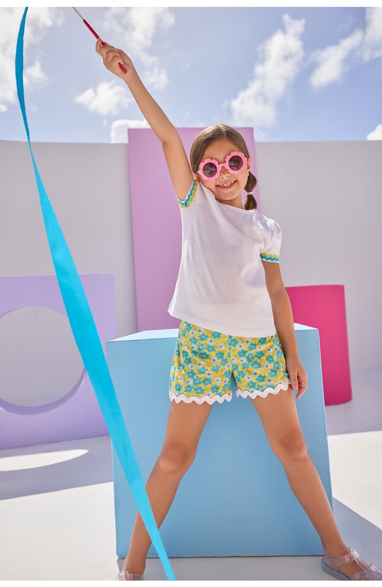 BISBY Kids' RicRac Shorts, Alternate, color, Jonquille Floral