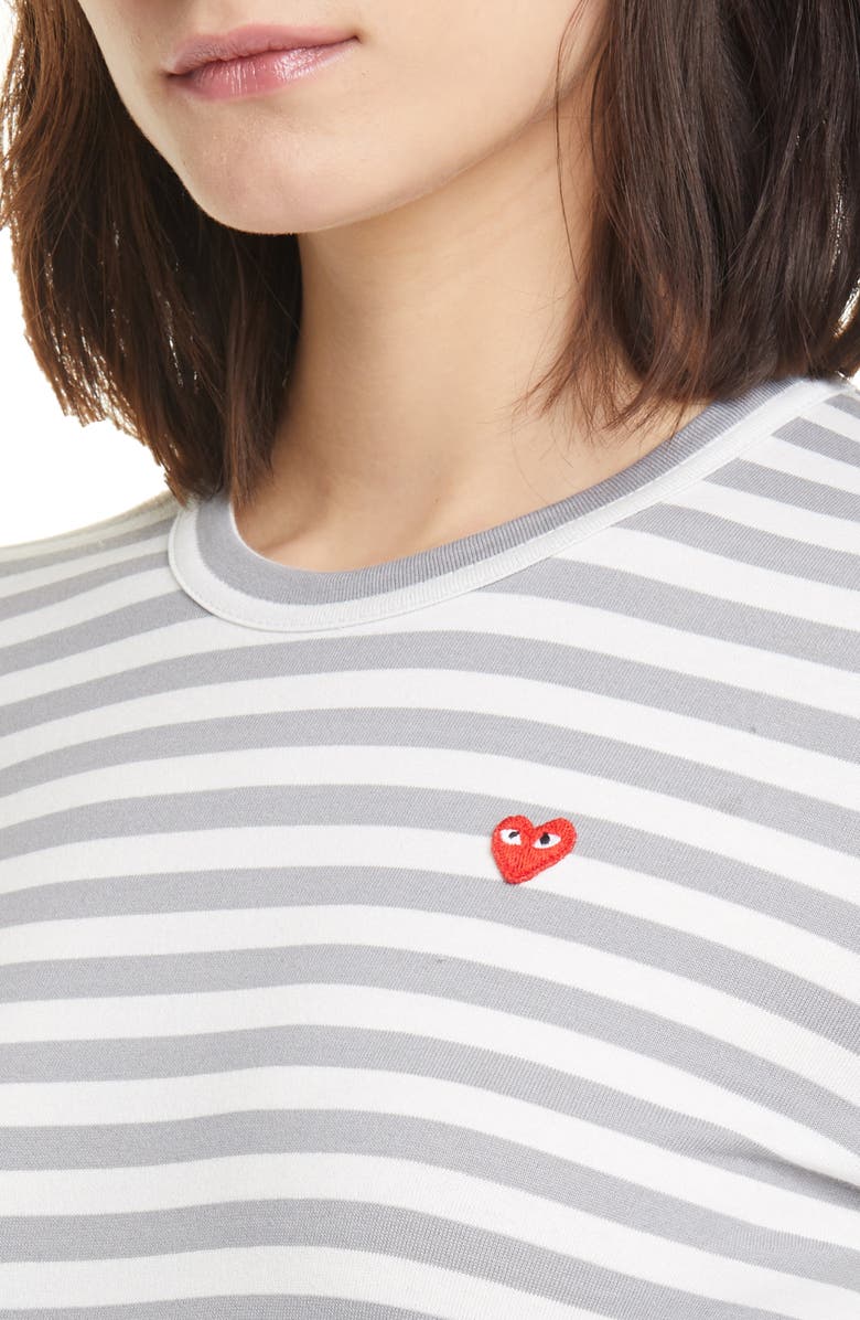 Comme des Garçons PLAY Stripe Cotton Tee, Alternate, color,
