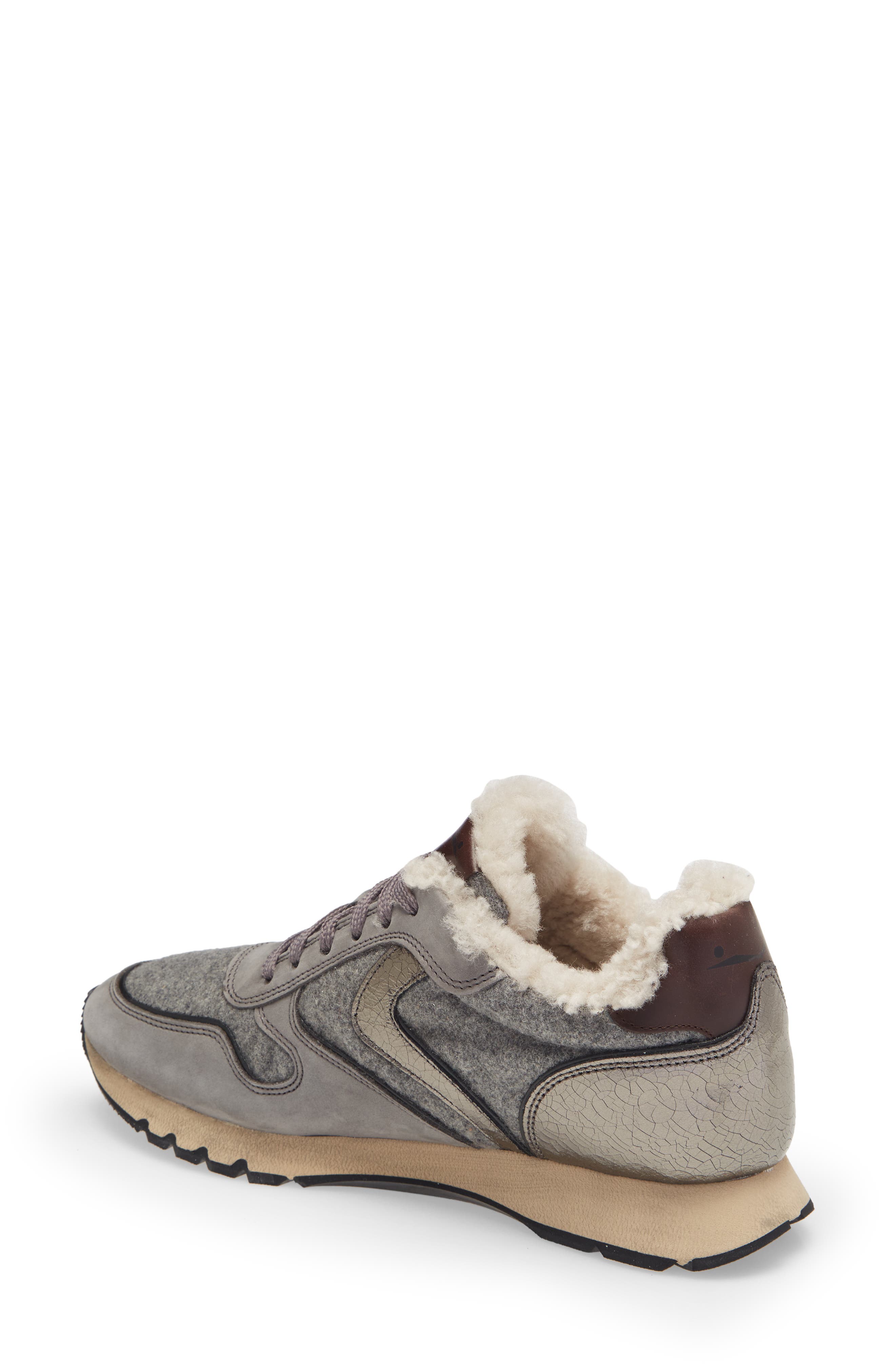Voile Blanche Julia Genuine Shearling Jogger Sneaker, Alternate, color, Grigio-Nero